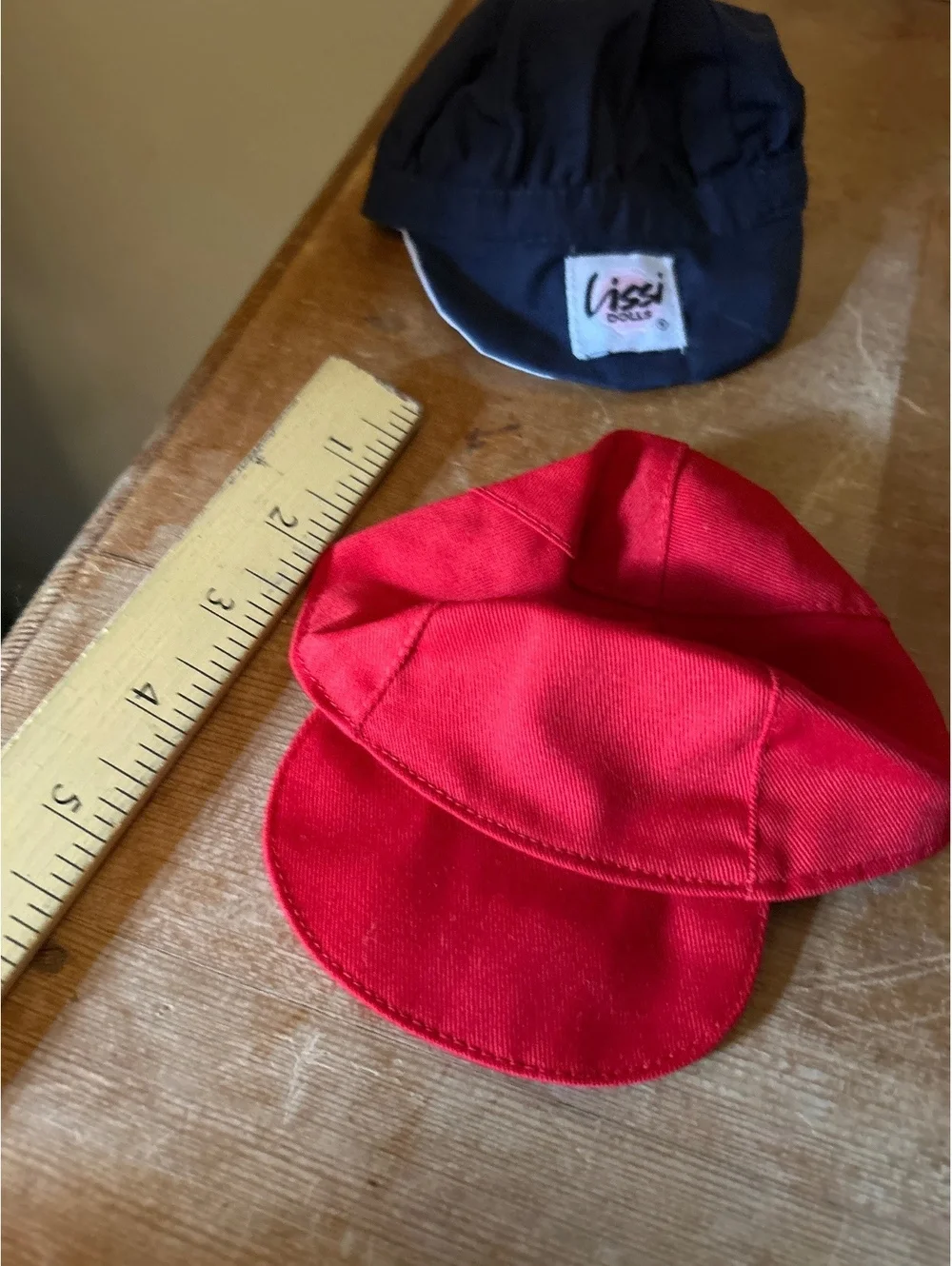 Lissi Dolls Vintage Doll Hats- other brand  - Navy Blue and Red Set